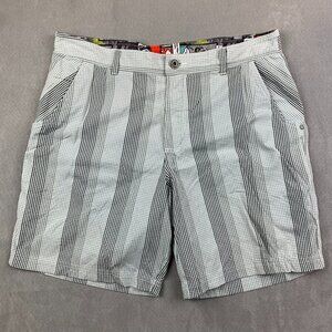 Lululemon Mens Shorts 38 White Plaid Chino Nylon Spandex Stretch 9" Inseam Golf